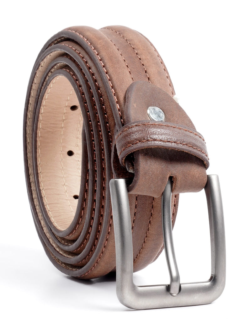 Light Brown Plain Leather Belt  (BELT-672)