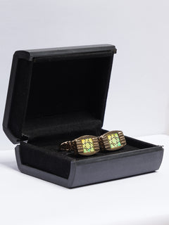 Golden Contrast Designer Cufflink (CUFFLINK-672)