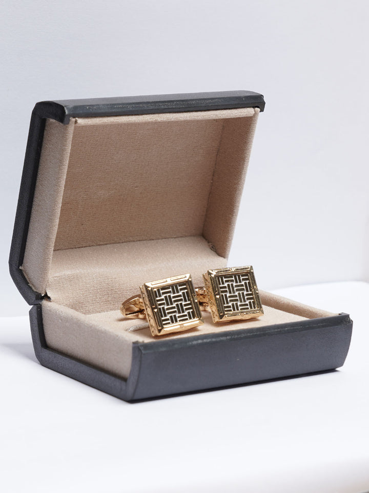 Golden Contrast Designer Cufflink (CUFFLINK-675)