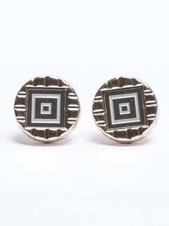 Golden Rounded Contrast Designer Cufflink (CUFFLINK-676)