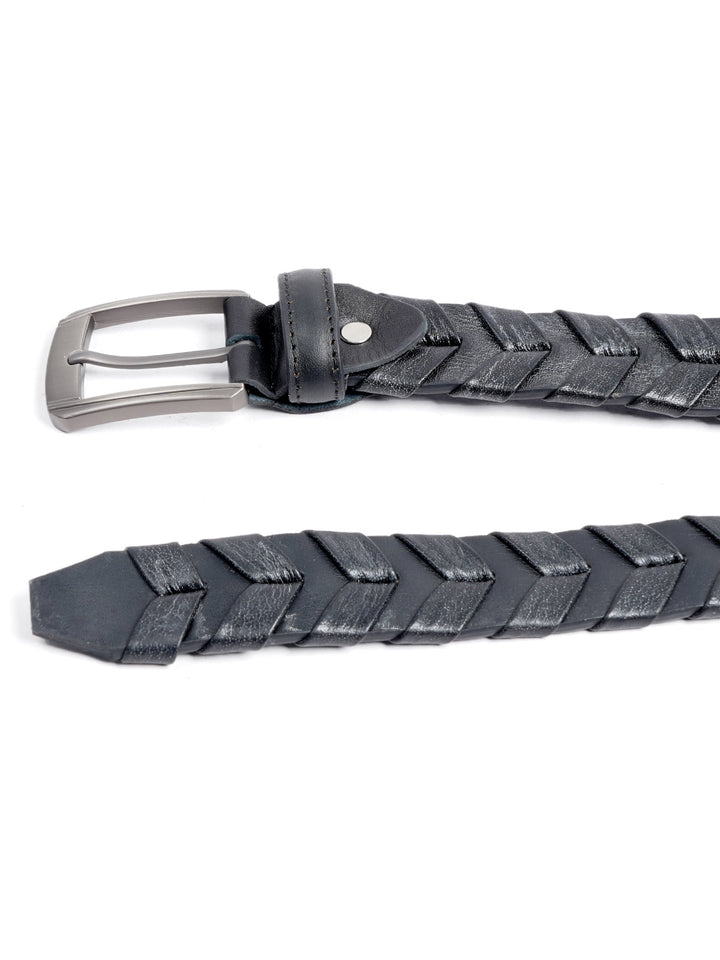 Black Braided Leather Belt  (BELT-676)