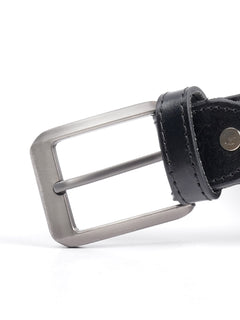 Black Plain Leather Belt  (BELT-677)