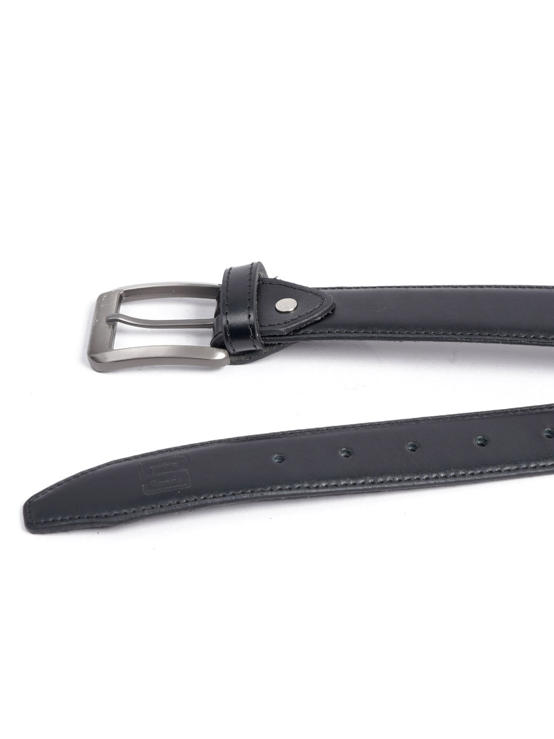 Black Plain Leather Belt  (BELT-677)