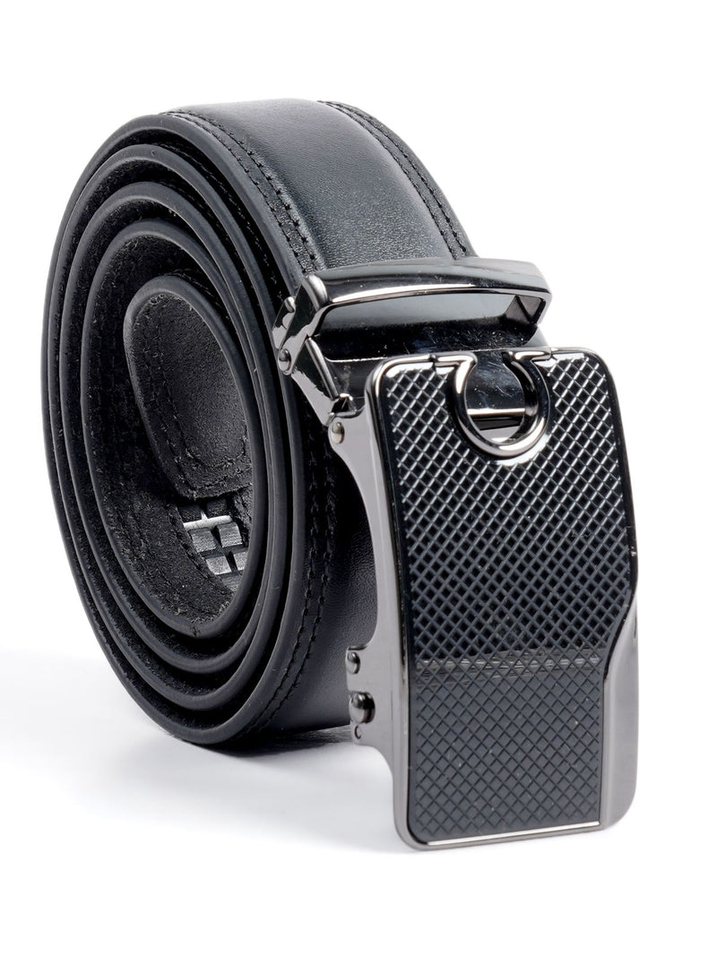 Black Plain Leather Belt  (BELT-678)