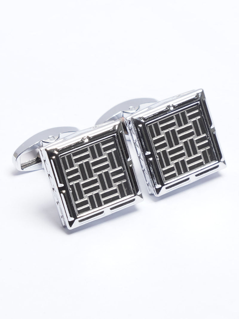 Silver Contrast Designer Cufflink (CUFFLINK-679)