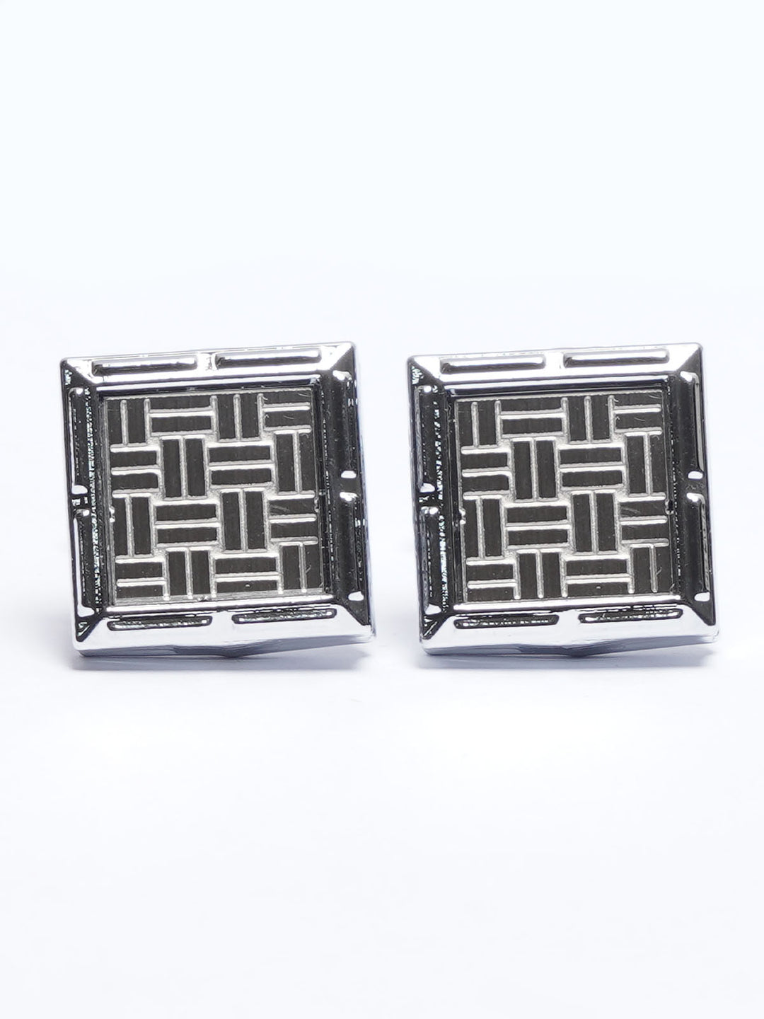 Silver Contrast Designer Cufflink (CUFFLINK-679)