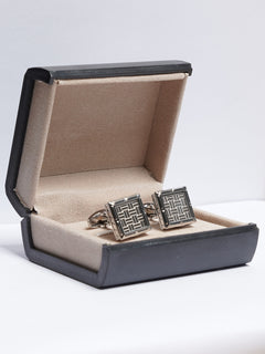 Silver Contrast Designer Cufflink (CUFFLINK-679)