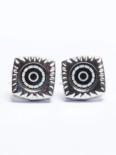 Silver Square Contrast Designer Cufflink (CUFFLINK-681)