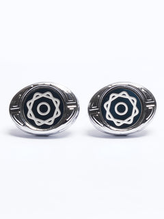 Silver Contrast Designer Cufflink (CUFFLINK-682)