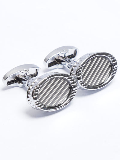 Silver Contrast Designer Cufflink (CUFFLINK-683)