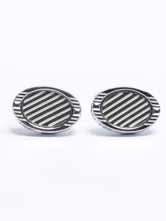 Silver Contrast Designer Cufflink (CUFFLINK-683)