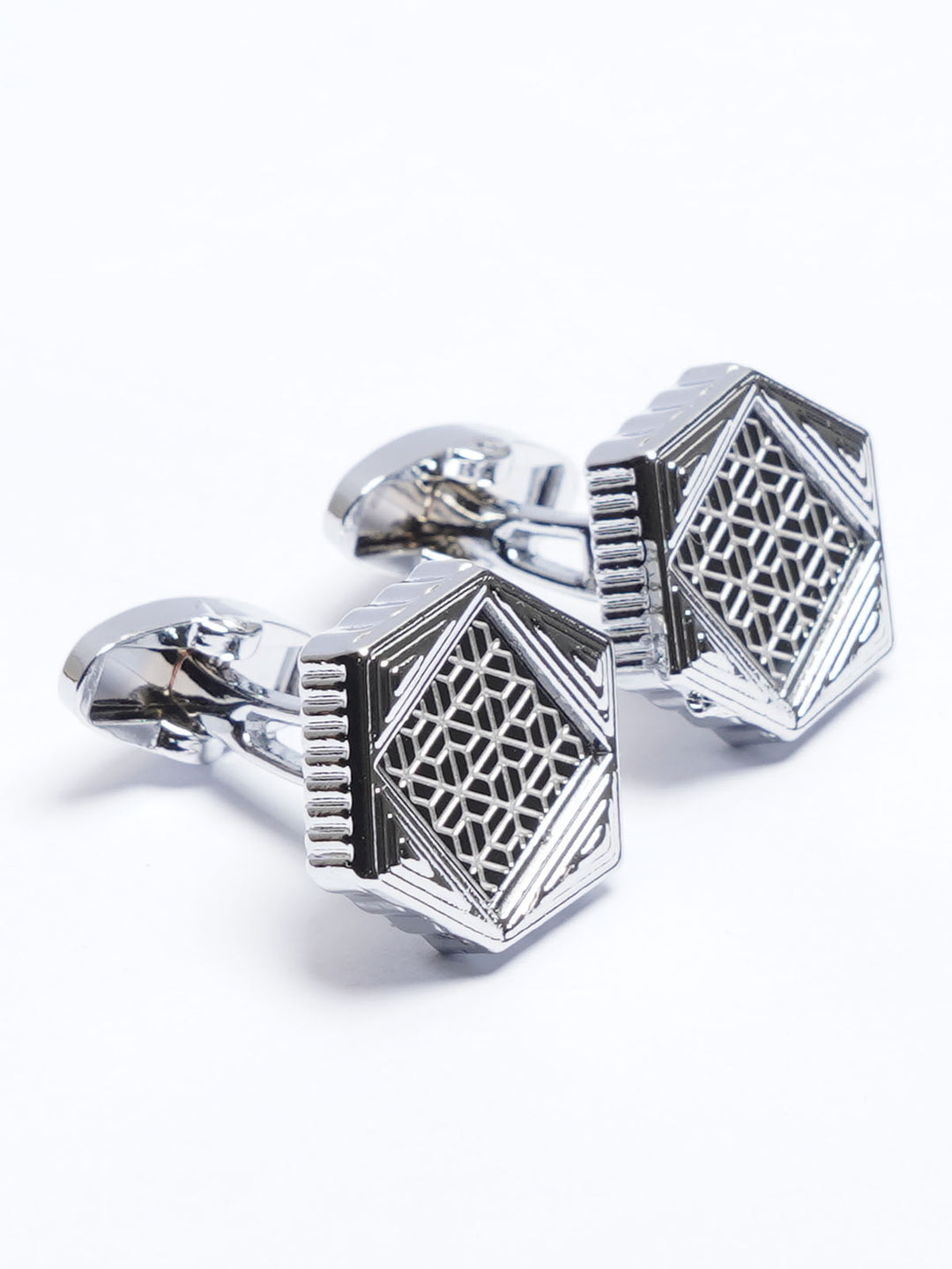 Silver Contrast Designer Cufflink (CUFFLINK-684)