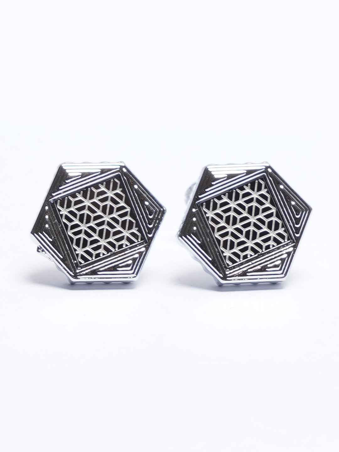 Silver Contrast Designer Cufflink (CUFFLINK-684)