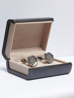 Silver Contrast Designer Cufflink (CUFFLINK-684)