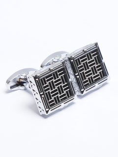 Silver Contrast Designer Cufflink (CUFFLINK-685)