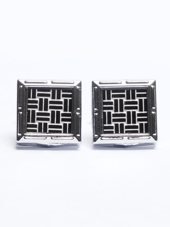 Silver Contrast Designer Cufflink (CUFFLINK-685)