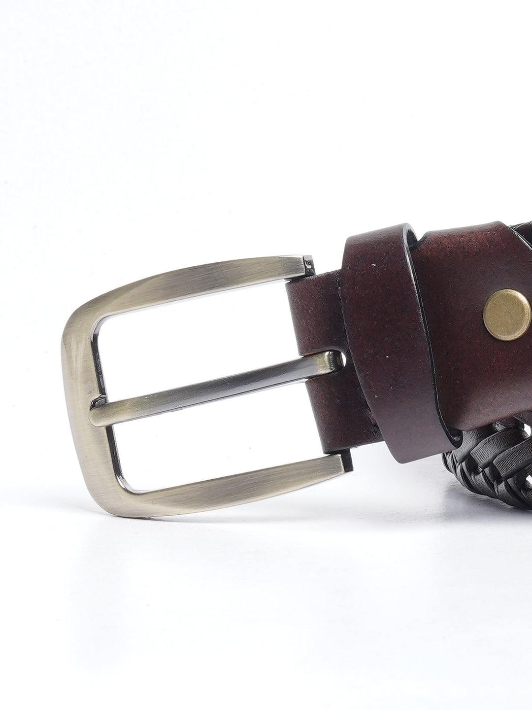 Maroon Weaving Design Leather Belt  (BELT-685)