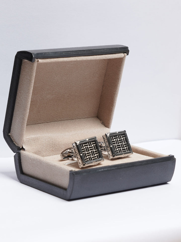 Silver Contrast Designer Cufflink (CUFFLINK-685)