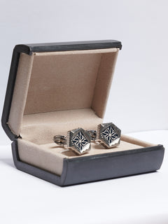 Silver Contrast Designer Cufflink (CUFFLINK-686)