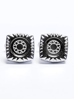 Silver Contrast Designer Cufflink (CUFFLINK-687)