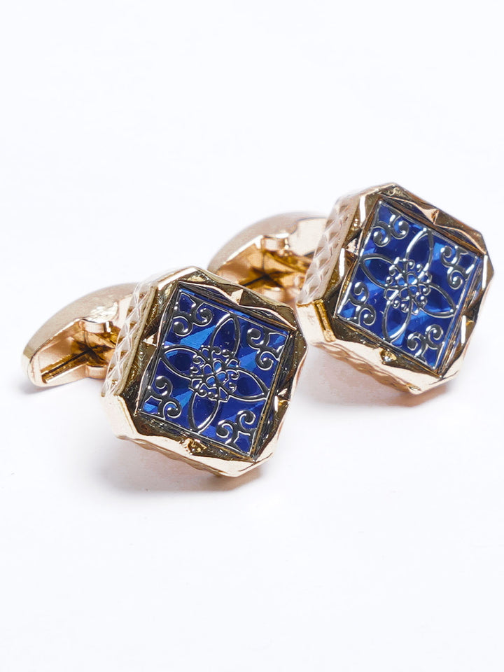 Golden Square Contrast Designer Cufflink (CUFFLINK-688)