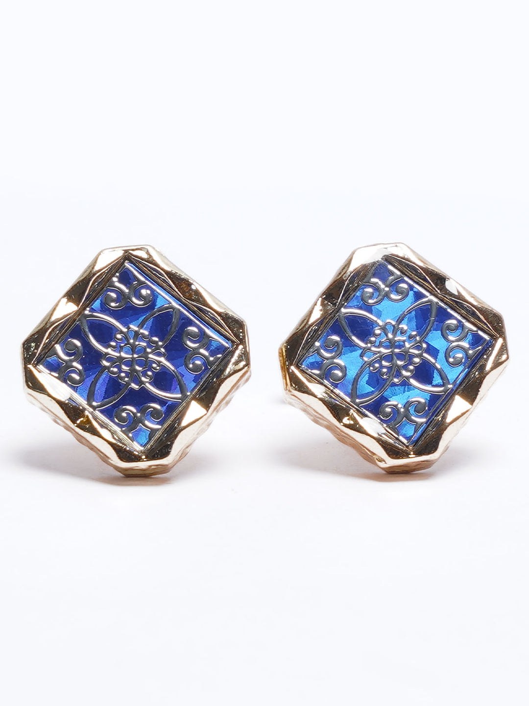 Golden Square Contrast Designer Cufflink (CUFFLINK-688)