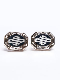 Silver Contrast Designer Cufflink (CUFFLINK-689)