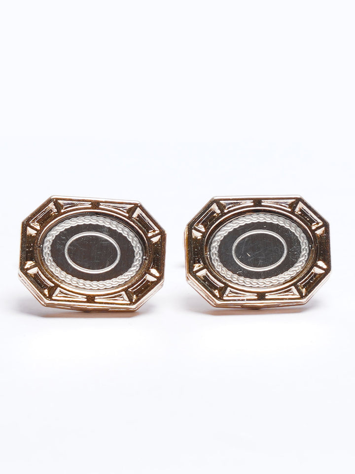 Gold Contrast Designer Cufflink (CUFFLINK-690)