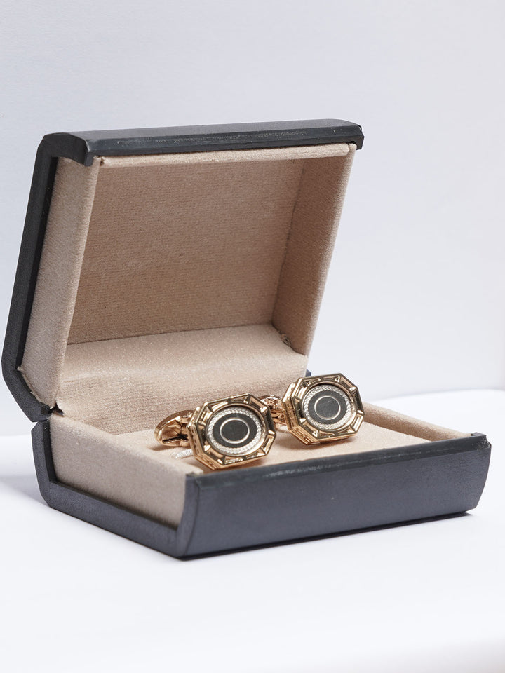 Gold Contrast Designer Cufflink (CUFFLINK-690)