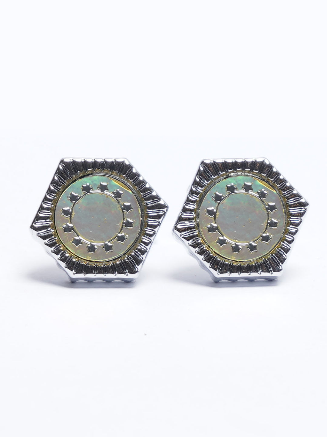 Silver Contrast Designer Cufflink (CUFFLINK-693)