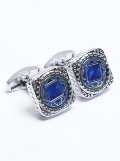 Silver Contrast Designer Cufflink (CUFFLINK-694)