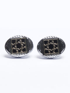 Silver Contrast Designer Cufflink (CUFFLINK-696)