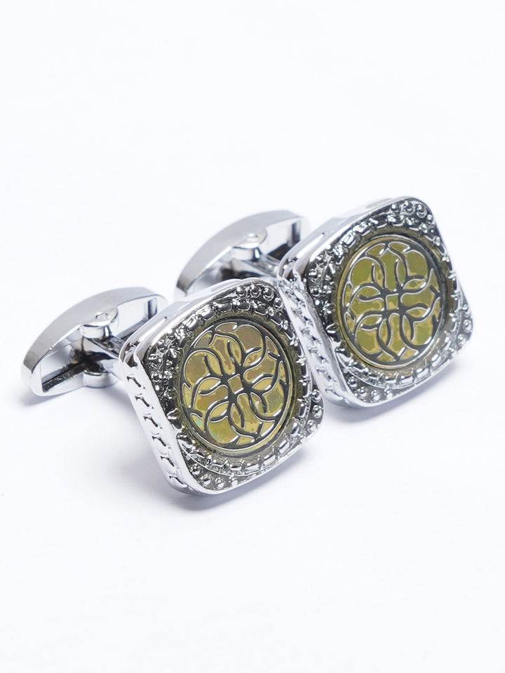 Silver Contrast Designer Cufflink (CUFFLINK-698)