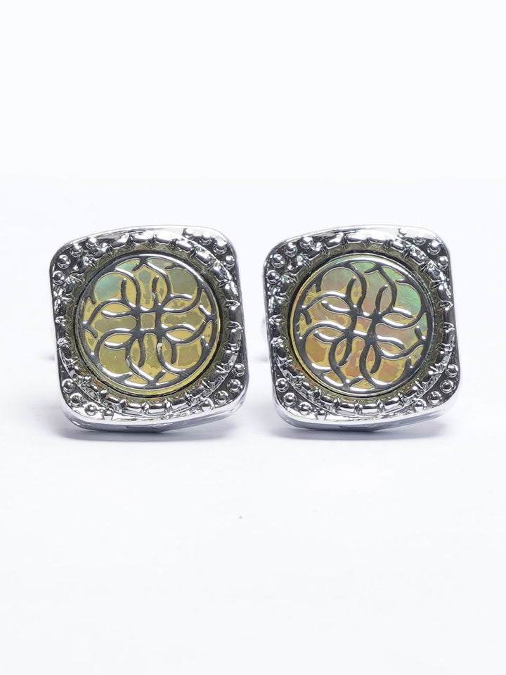 Silver Contrast Designer Cufflink (CUFFLINK-698)