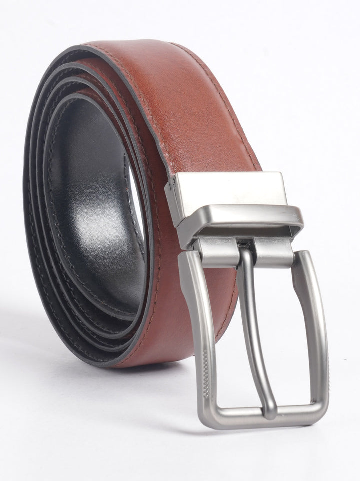 Brown & Black Plain Leather Belt  (BELT-700)