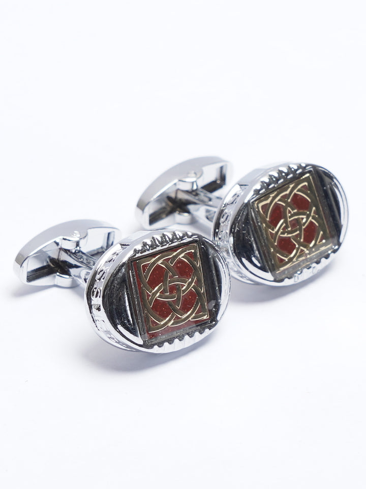 Silver Contrast Designer Cufflink (CUFFLINK-700)