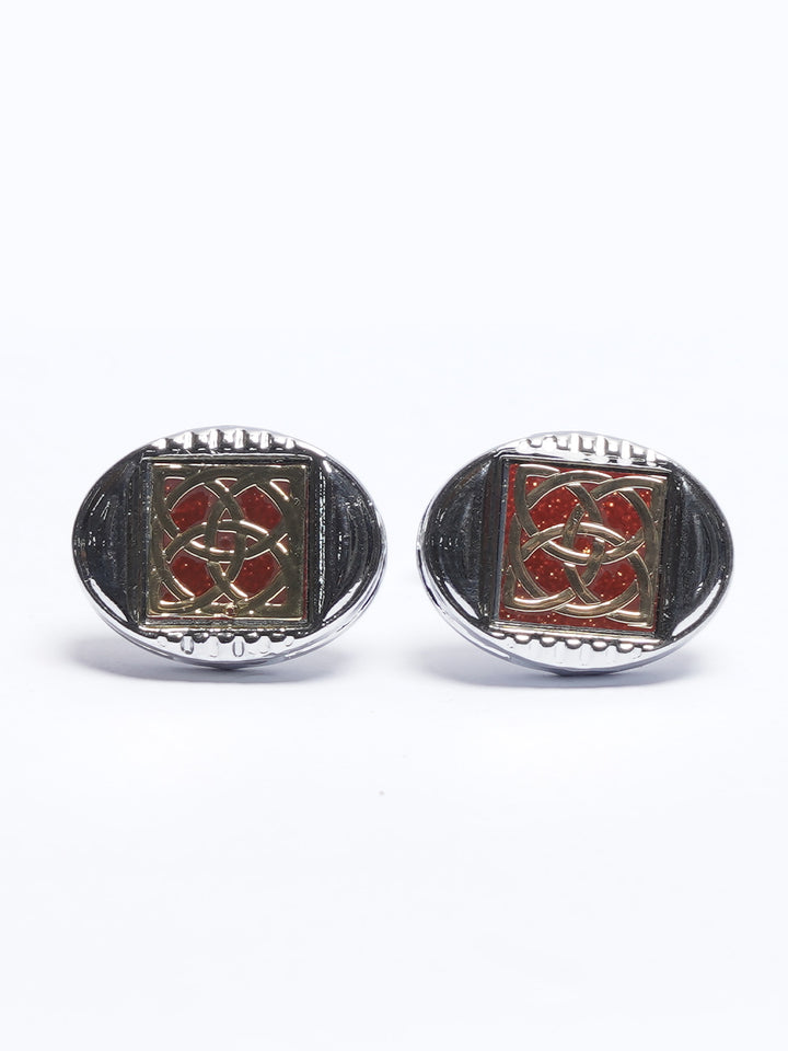 Silver Contrast Designer Cufflink (CUFFLINK-700)