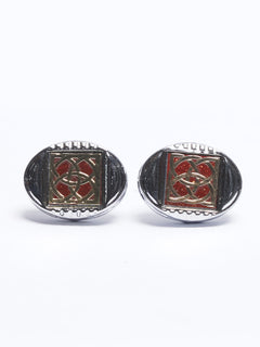 Silver Contrast Designer Cufflink (CUFFLINK-700)