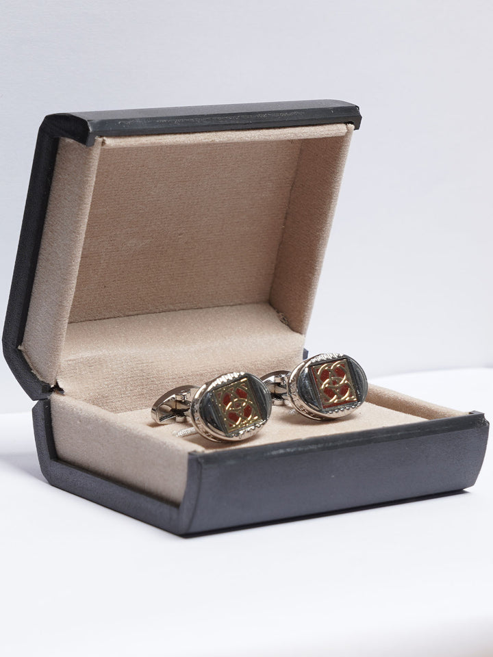 Silver Contrast Designer Cufflink (CUFFLINK-700)