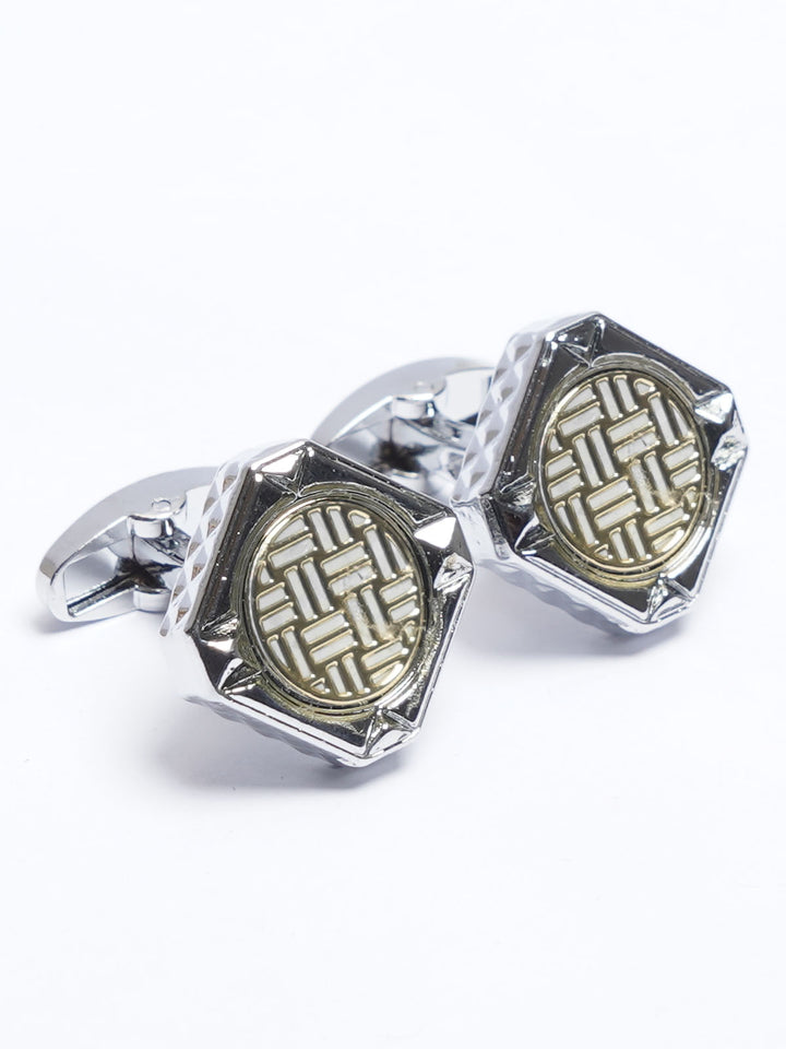 Silver Contrast Designer Cufflink (CUFFLINK-701)