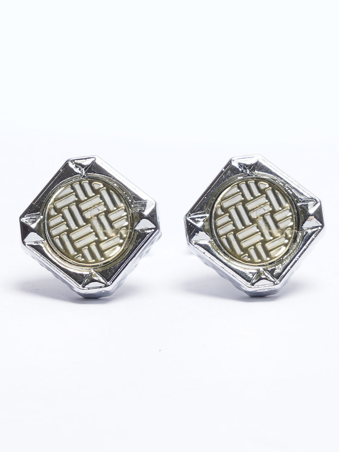 Silver Contrast Designer Cufflink (CUFFLINK-701)