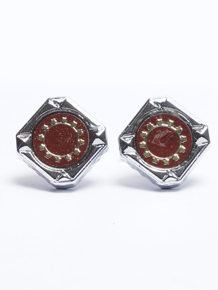 Silver Contrast Designer Cufflink (CUFFLINK-703)