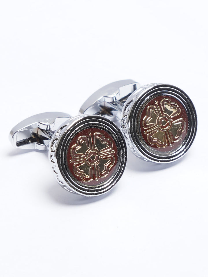 Silver Contrast Designer Cufflink (CUFFLINK-704)