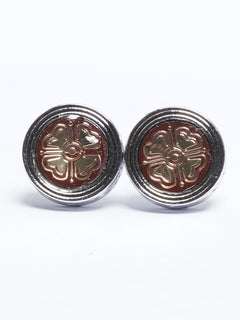 Silver Contrast Designer Cufflink (CUFFLINK-704)