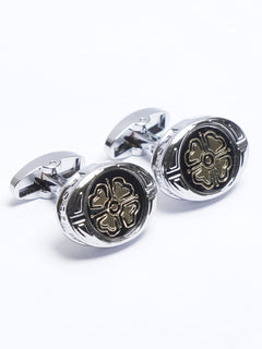 Silver Contrast Designer Cufflink (CUFFLINK-705)