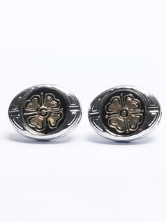 Silver Contrast Designer Cufflink (CUFFLINK-699)