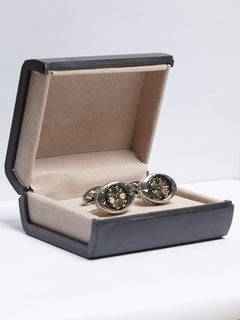 Silver Contrast Designer Cufflink (CUFFLINK-699)