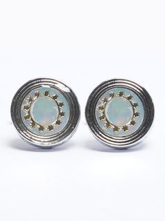 Silver Rounded Contrast Designer Cufflink (CUFFLINK-706)