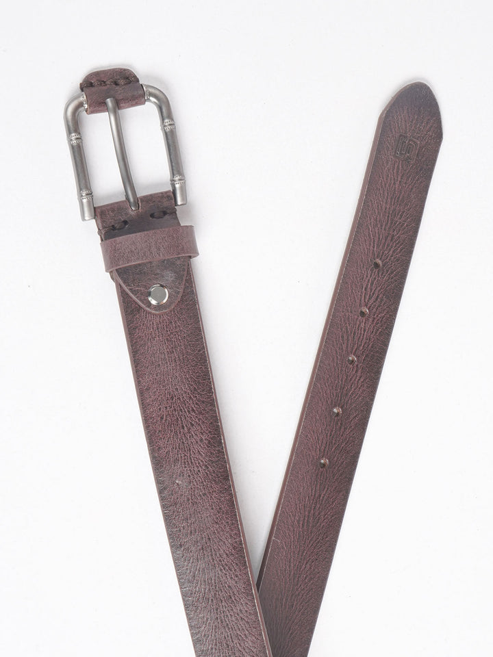 Maroon Natural Grain Leather Belt  (BELT-706)