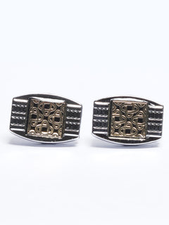 Silver Contrast Designer Cufflink (CUFFLINK-708)